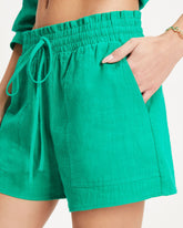 Offshore Dreams Pocketed Drawstring Shorts - Emerald